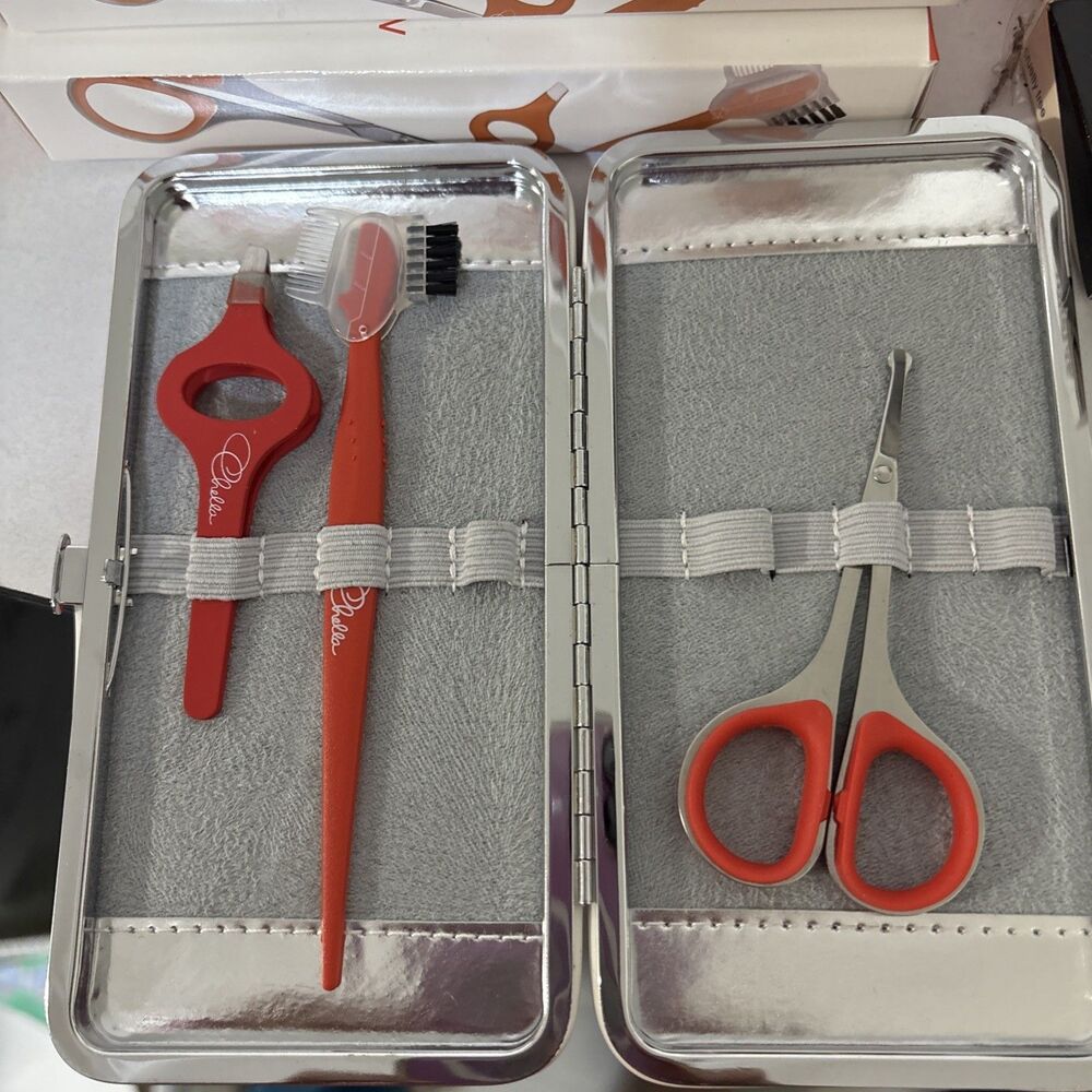 Chella Beautiful Eyebrow Tools In Case New In Box - Picture 4 of 8